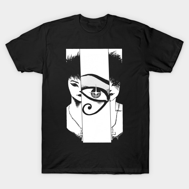 Deathly Eye (white) T-Shirt by geekingink